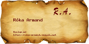 Róka Armand névjegykártya